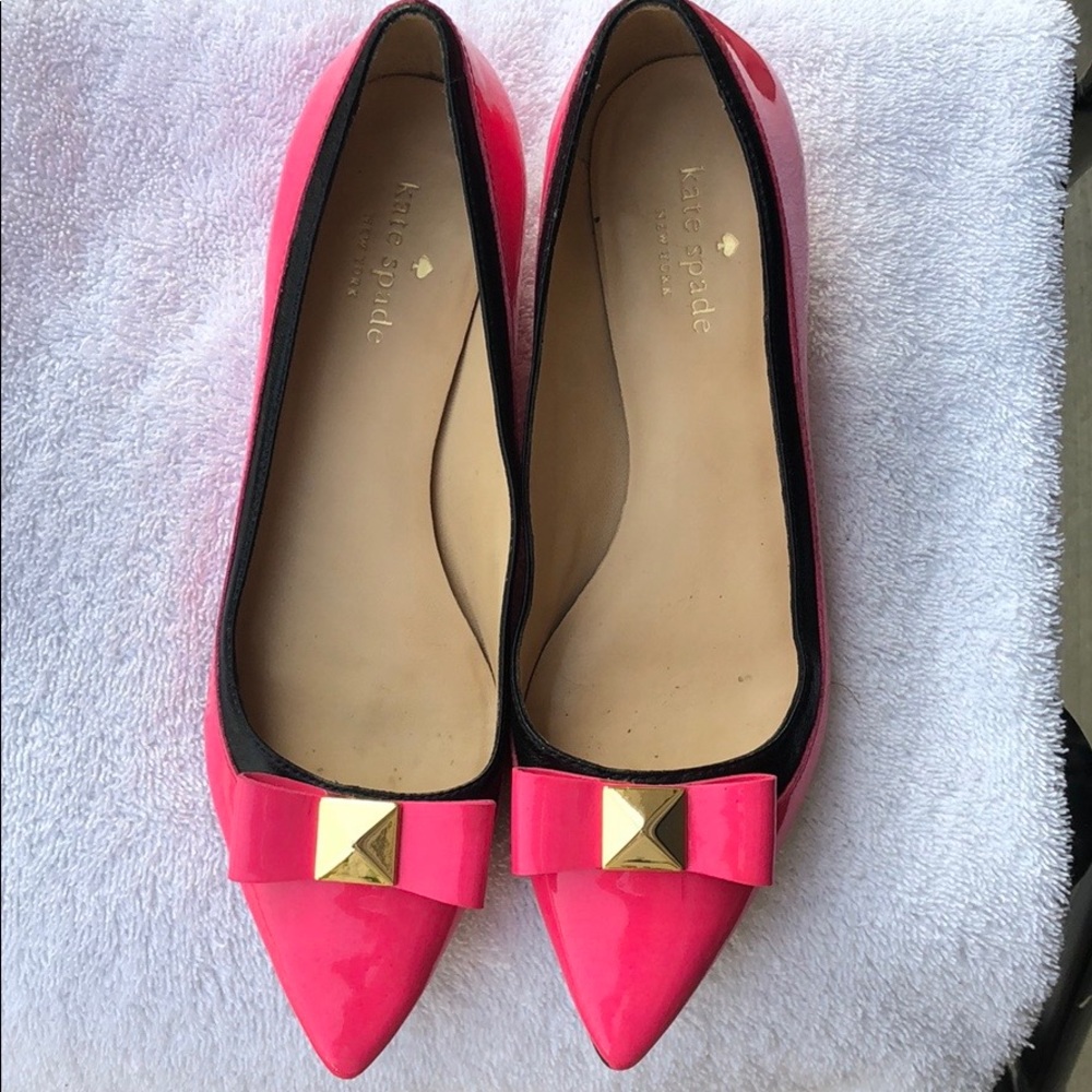 Hot Pink Kate Spade Bow Pointy Flats